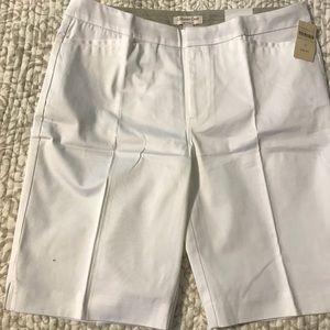 White shorts with tags